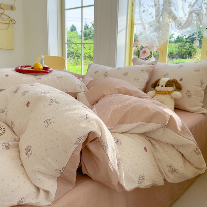 91家纺网 家纺一手货源 找家纺 颜选2025新款105克加厚双层纱木棉四件套（含买家秀） 本顾