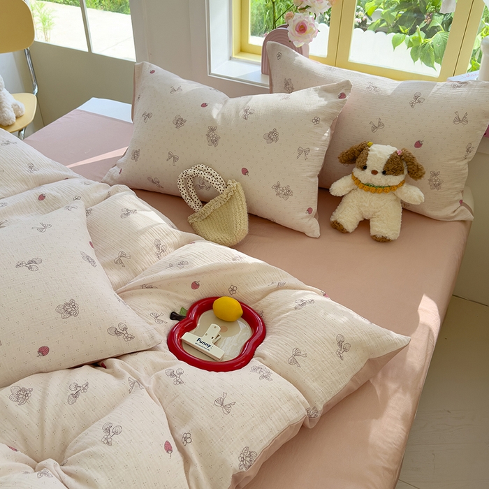 91家纺网 家纺一手货源 找家纺 颜选2025新款105克加厚双层纱木棉四件套（含买家秀） 本顾