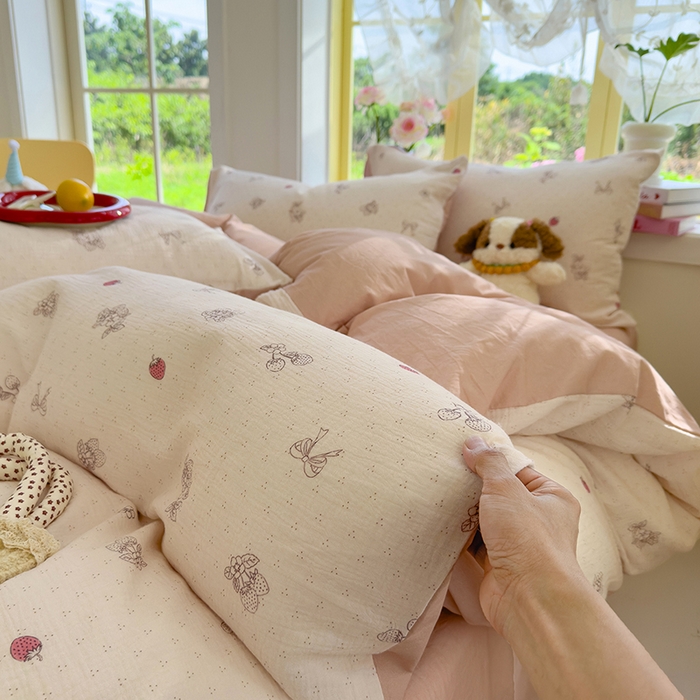 91家纺网 家纺一手货源 找家纺 颜选2025新款105克加厚双层纱木棉四件套（含买家秀） 本顾