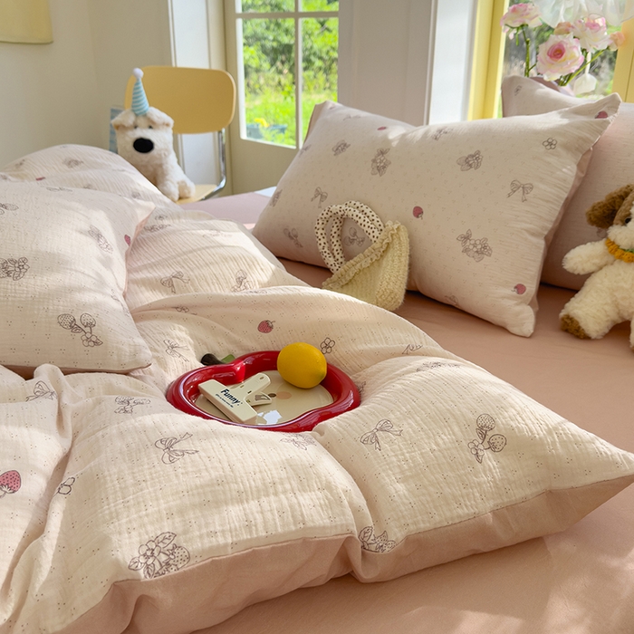 91家纺网 家纺一手货源 找家纺 颜选2025新款105克加厚双层纱木棉四件套（含买家秀） 本顾