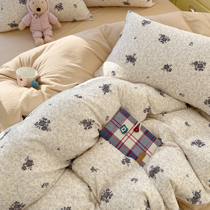 91家纺网 家纺一手货源 找家纺 颜选2025新款105克加厚双层纱木棉四件套（含买家秀） 黛锦