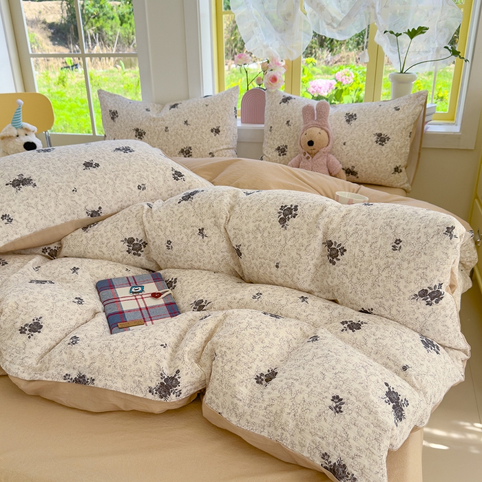 91家纺网 家纺一手货源 找家纺 颜选2025新款105克加厚双层纱木棉四件套（含买家秀） 黛锦