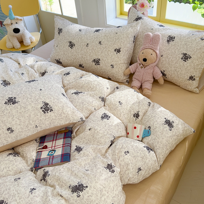 91家纺网 家纺一手货源 找家纺 颜选2025新款105克加厚双层纱木棉四件套（含买家秀） 黛锦