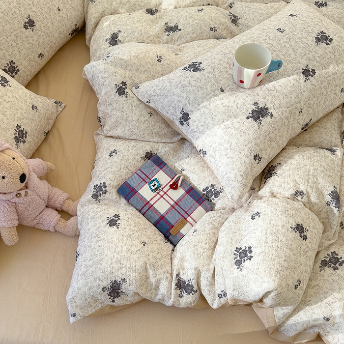 91家纺网 家纺一手货源 找家纺 颜选2025新款105克加厚双层纱木棉四件套（含买家秀） 黛锦