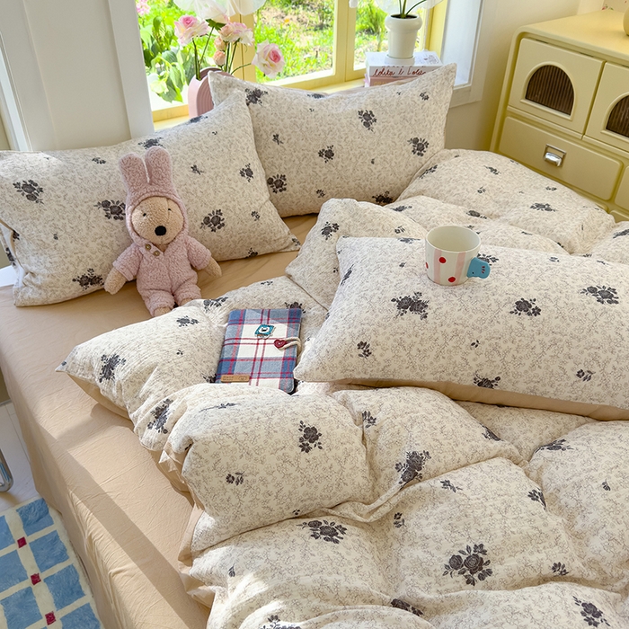 91家纺网 家纺一手货源 找家纺 颜选2025新款105克加厚双层纱木棉四件套（含买家秀） 黛锦