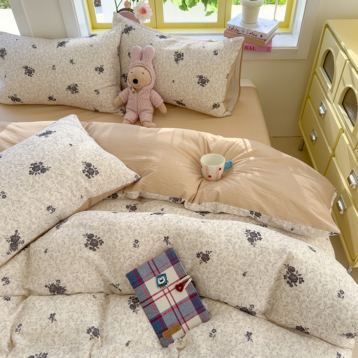 91家纺网 家纺一手货源 找家纺 颜选2025新款105克加厚双层纱木棉四件套（含买家秀） 黛锦