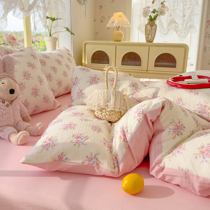 91家纺网 家纺一手货源 找家纺 颜选2025新款105克加厚双层纱木棉四件套（含买家秀） 蔓禾