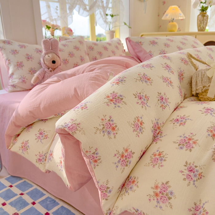 91家纺网 家纺一手货源 找家纺 颜选2025新款105克加厚双层纱木棉四件套（含买家秀） 蔓禾