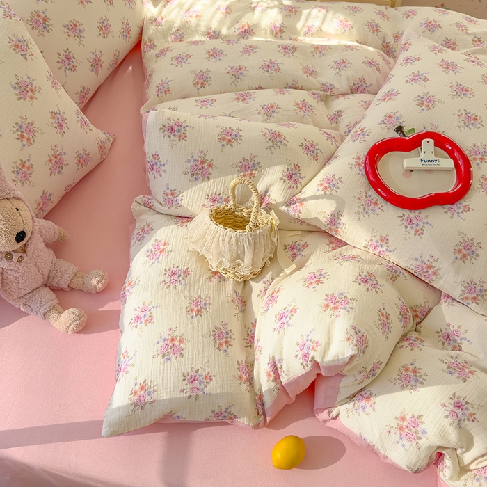 91家纺网 家纺一手货源 找家纺 颜选2025新款105克加厚双层纱木棉四件套（含买家秀） 蔓禾