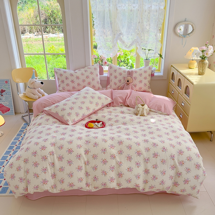 91家纺网 家纺一手货源 找家纺 颜选2025新款105克加厚双层纱木棉四件套（含买家秀） 蔓禾