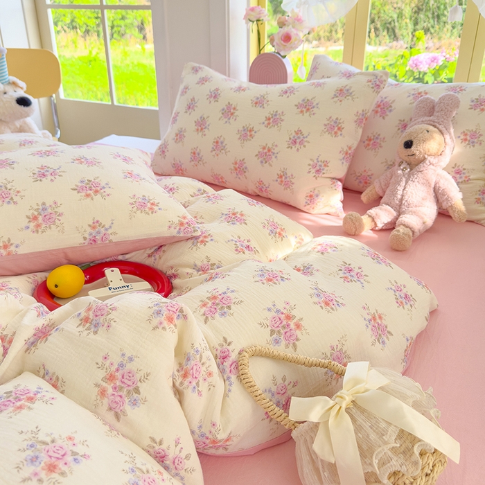 91家纺网 家纺一手货源 找家纺 颜选2025新款105克加厚双层纱木棉四件套（含买家秀） 蔓禾