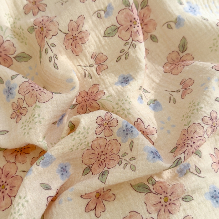 91家纺网 家纺一手货源 找家纺 颜选2025新款105克加厚双层纱木棉四件套（含买家秀） 秋叶