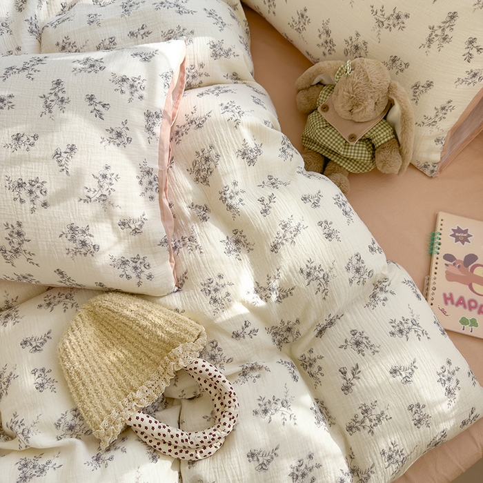 91家纺网 家纺一手货源 找家纺 颜选2025新款105克加厚双层纱木棉四件套（含买家秀） 夏鸣