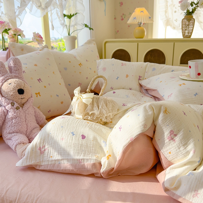 91家纺网 家纺一手货源 找家纺 颜选2025新款105克加厚双层纱木棉四件套（含买家秀） 星月