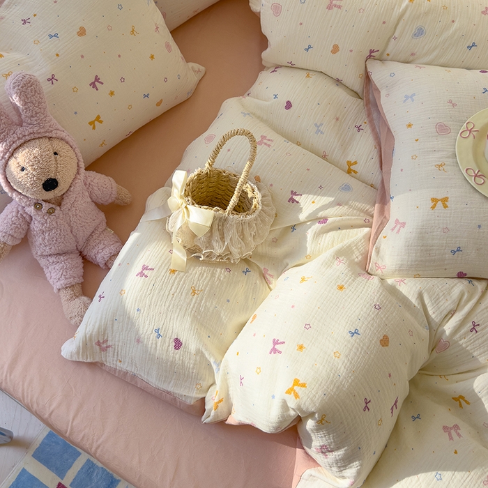 91家纺网 家纺一手货源 找家纺 颜选2025新款105克加厚双层纱木棉四件套（含买家秀） 星月