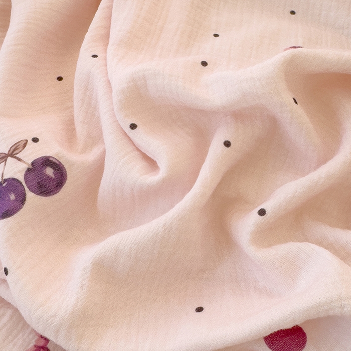 91家纺网 家纺一手货源 找家纺 颜选2025新款105克加厚双层纱木棉四件套（含买家秀） 樱桃