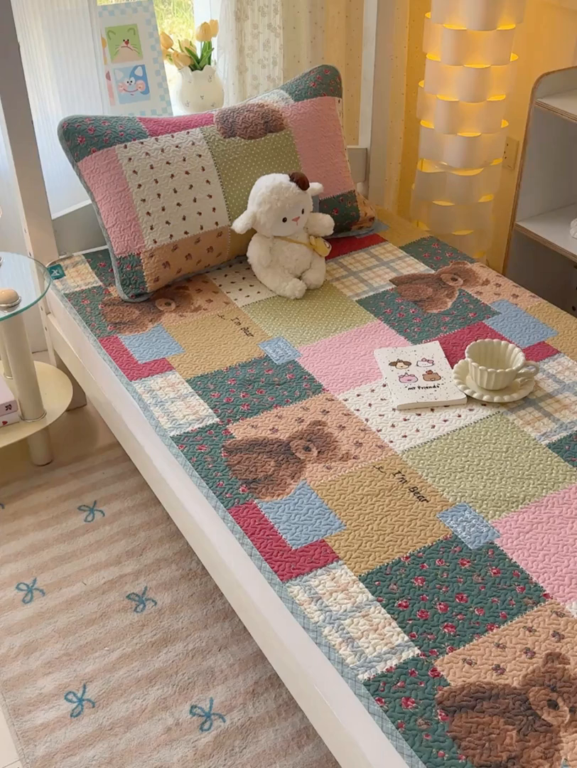 91家纺网 家纺一手货源 找家纺 （总）期遇家居 2025新款13372全棉印花学生床盖双面纯棉宿舍床盖