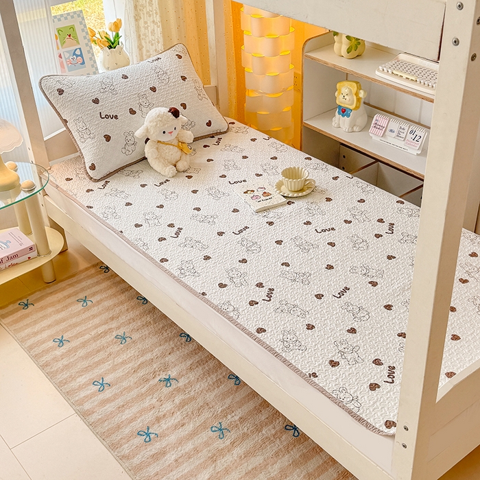 91家纺网 家纺一手货源 找家纺 期遇家居 2025新款13372全棉印花学生床盖双面纯棉宿舍床盖 布偶兔