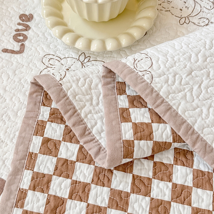 91家纺网 家纺一手货源 找家纺 期遇家居 2025新款13372全棉印花学生床盖双面纯棉宿舍床盖 布偶兔