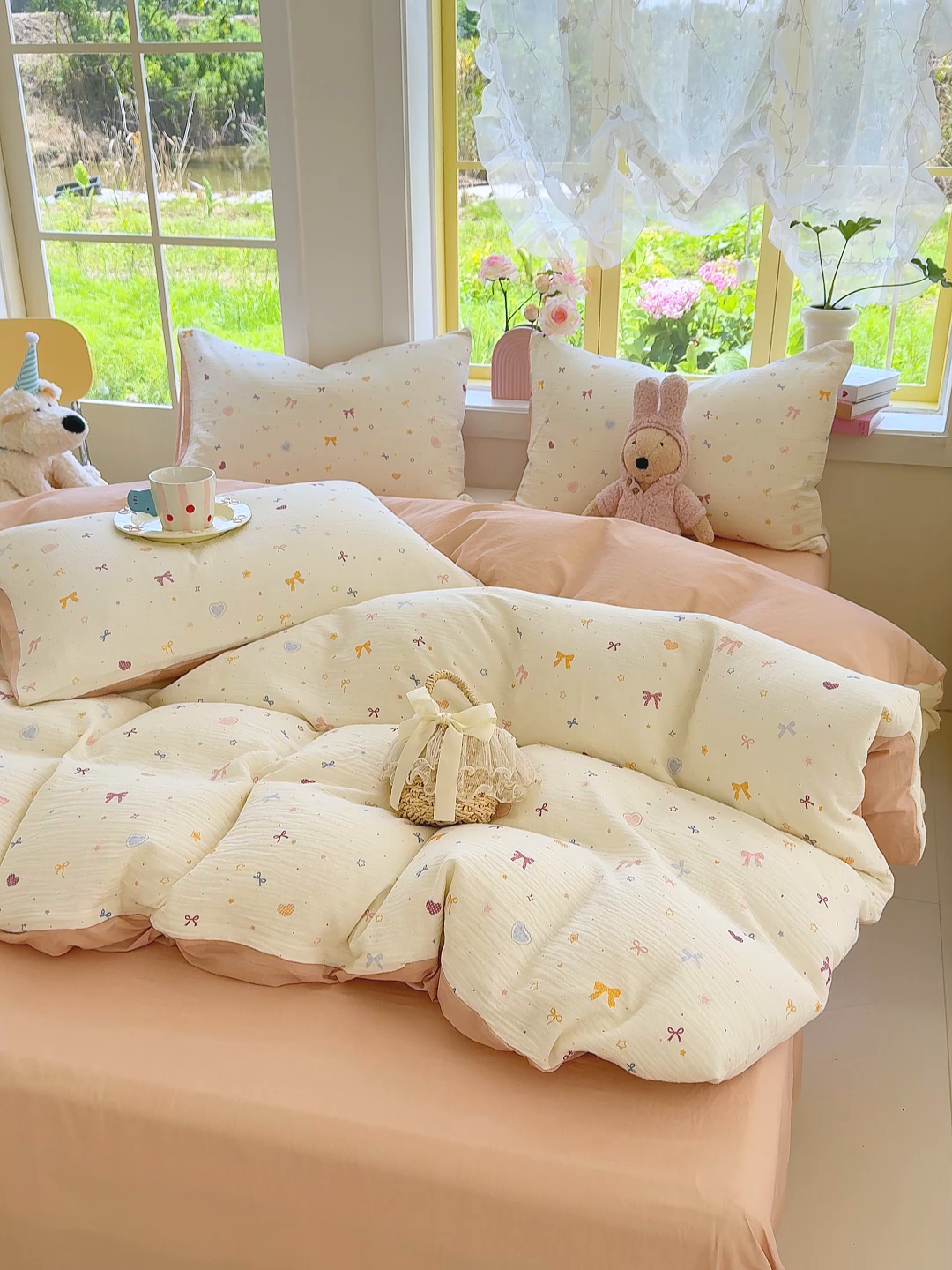 91家纺网 家纺一手货源 找家纺 颜选2025新款105克加厚双层纱木棉四件套（含买家秀） 星月