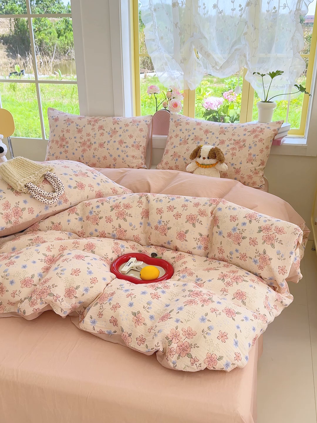 91家纺网 家纺一手货源 找家纺 颜选2025新款105克加厚双层纱木棉四件套（含买家秀） 秋叶