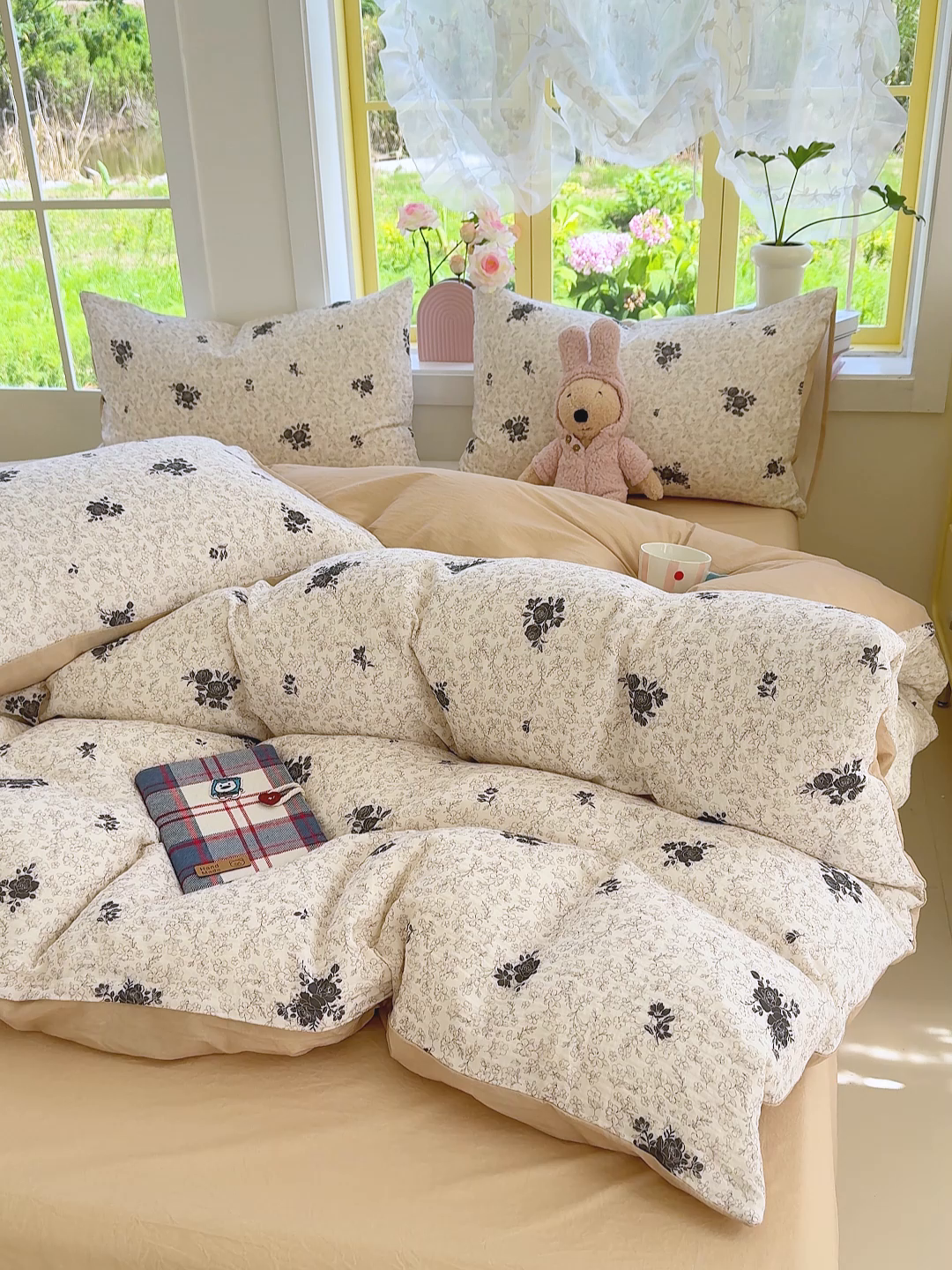 91家纺网 家纺一手货源 找家纺 颜选2025新款105克加厚双层纱木棉四件套（含买家秀） 黛锦