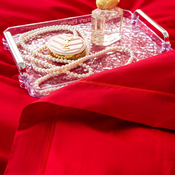 91家纺网 家纺一手货源 找家纺 银石 2025新款长绒棉婚庆绣花四件套 盛世爱恋