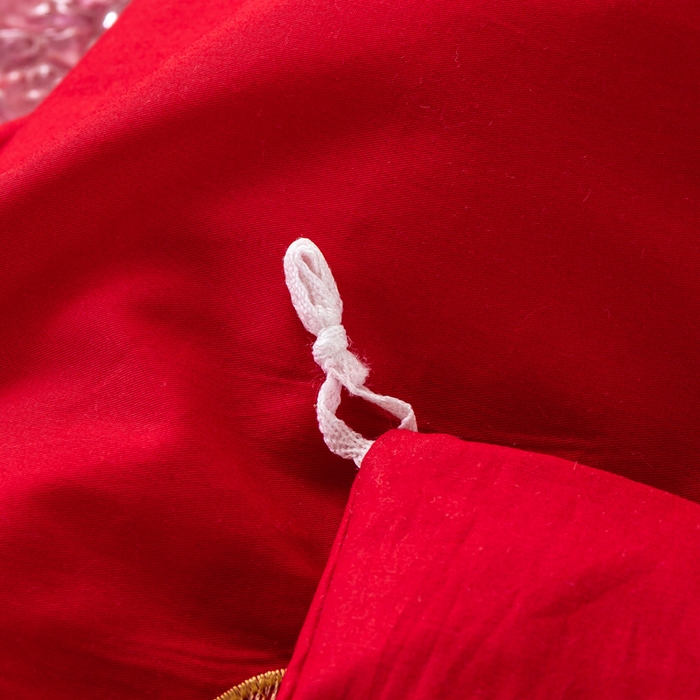 91家纺网 家纺一手货源 找家纺 银石 2025新款长绒棉婚庆绣花四件套 盛世爱恋