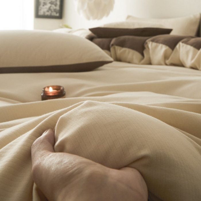 91家纺网 家纺一手货源 找家纺 ab家纺 2025新款全棉纯棉磨毛提花四件套 米杏-迷雾棕