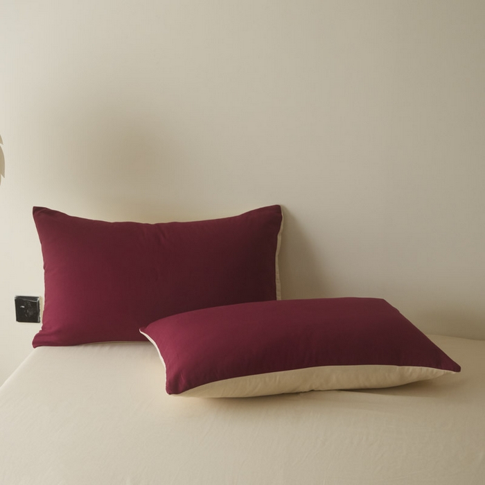 91家纺网 家纺一手货源 找家纺 ab家纺 2025新款全棉纯棉磨毛提花四件套 樱桃红-米杏