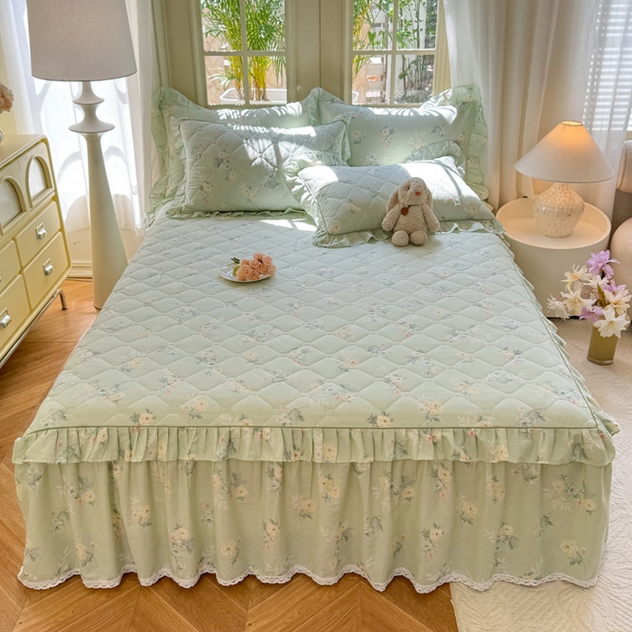 91家纺网 家纺一手货源 找家纺 （总）美达2025全棉蕾丝小花边夹棉单床裙