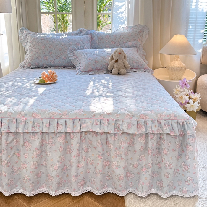 91家纺网 家纺一手货源 找家纺 （总）美达2025全棉蕾丝小花边夹棉单床裙