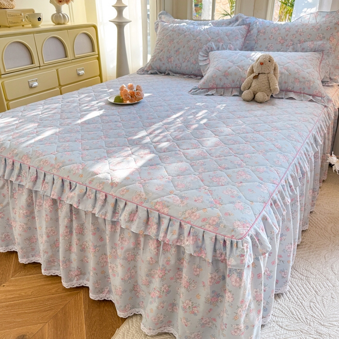 91家纺网 家纺一手货源 找家纺 （总）美达2025全棉蕾丝小花边夹棉单床裙