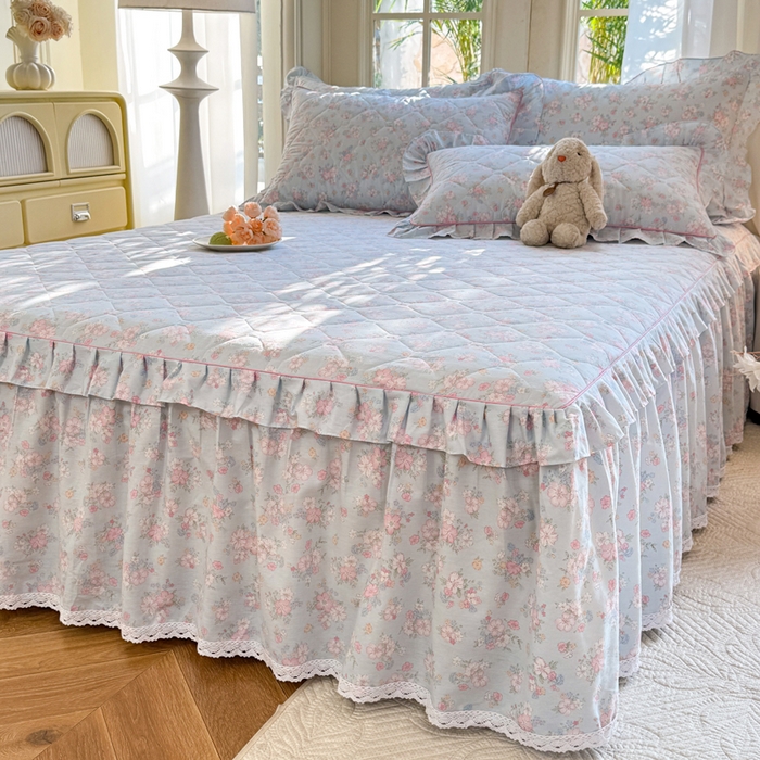 91家纺网 家纺一手货源 找家纺 （总）美达2025全棉蕾丝小花边夹棉单床裙