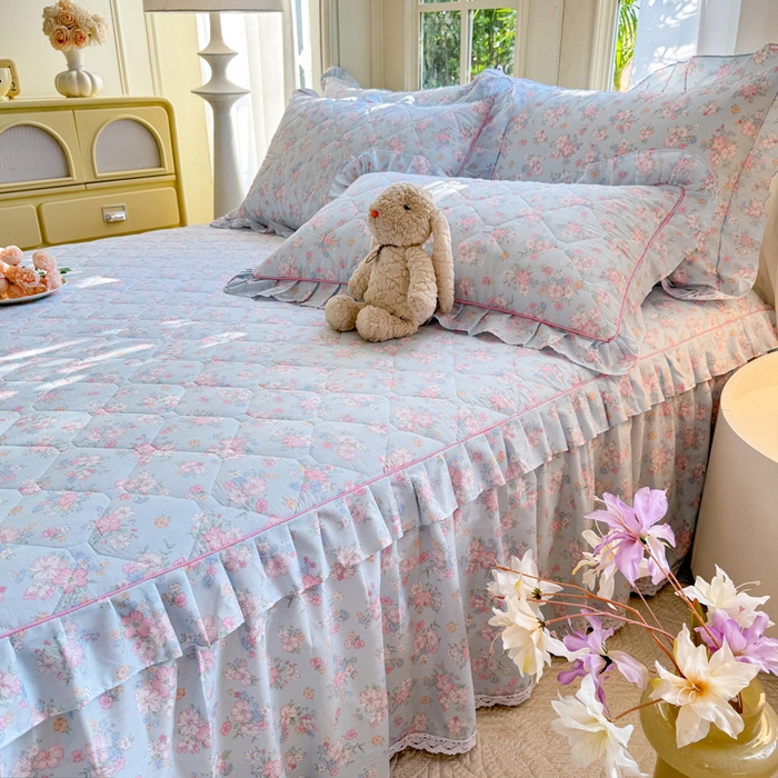 91家纺网 家纺一手货源 找家纺 （总）美达2025全棉蕾丝小花边夹棉单床裙