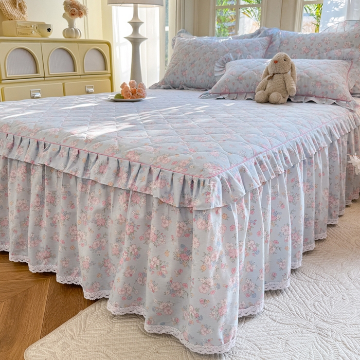 91家纺网 家纺一手货源 找家纺 （总）美达2025全棉蕾丝小花边夹棉单床裙