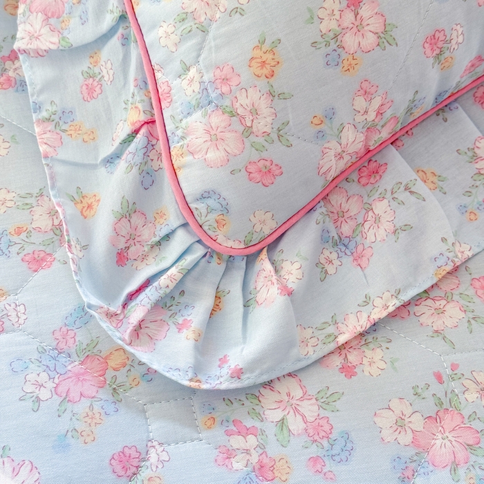 91家纺网 家纺一手货源 找家纺 美达2025全棉蕾丝小花边夹棉单床裙 洛琳-兰