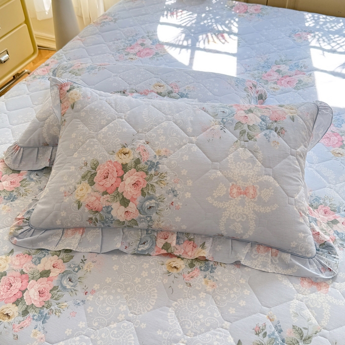 91家纺网 家纺一手货源 找家纺 美达2025全棉蕾丝小花边夹棉单床裙 轻柔漫漫