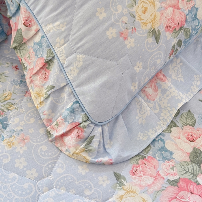 91家纺网 家纺一手货源 找家纺 美达2025全棉蕾丝小花边夹棉单床裙 轻柔漫漫