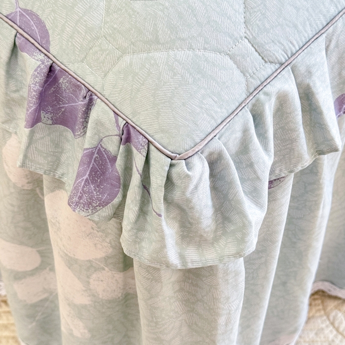 91家纺网 家纺一手货源 找家纺 美达2025全棉蕾丝小花边夹棉单床裙 瑶芳