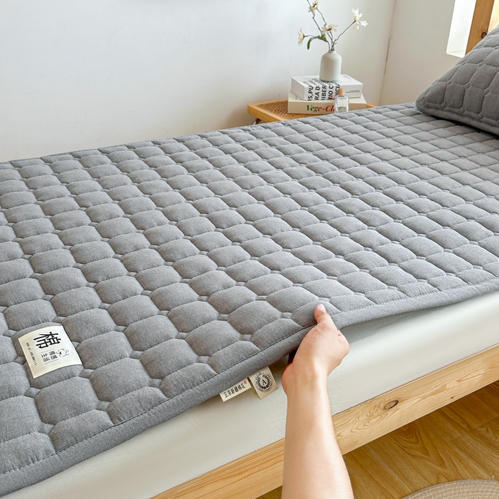 91家纺网 家纺一手货源 找家纺 梵朴 2025新款A类无印风水洗棉夹棉新疆棉花宿舍学生床垫床护垫 深灰