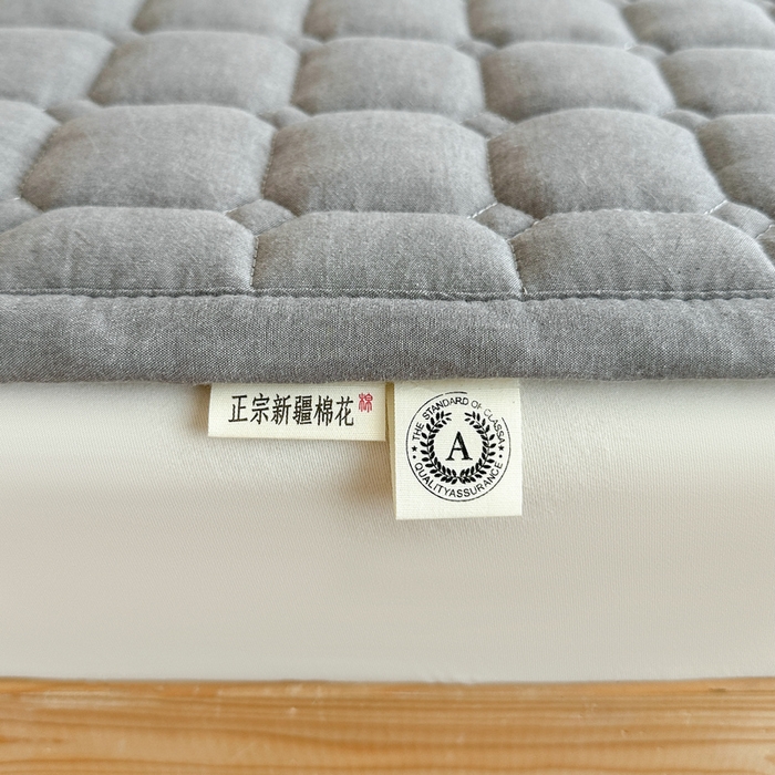 91家纺网 家纺一手货源 找家纺 梵朴 2025新款A类无印风水洗棉夹棉新疆棉花宿舍学生床垫床护垫 深灰