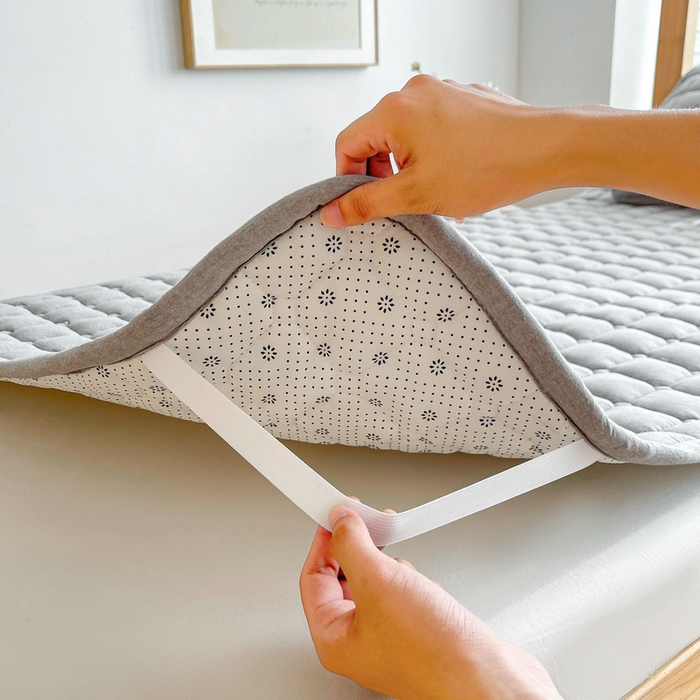 91家纺网 家纺一手货源 找家纺 梵朴 2025新款A类无印风水洗棉夹棉新疆棉花宿舍学生床垫床护垫 浅灰