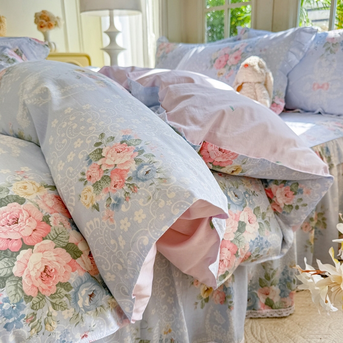 91家纺网 家纺一手货源 找家纺 美达家纺2025全棉蕾丝小花边夹棉床裙四件套 轻柔漫漫