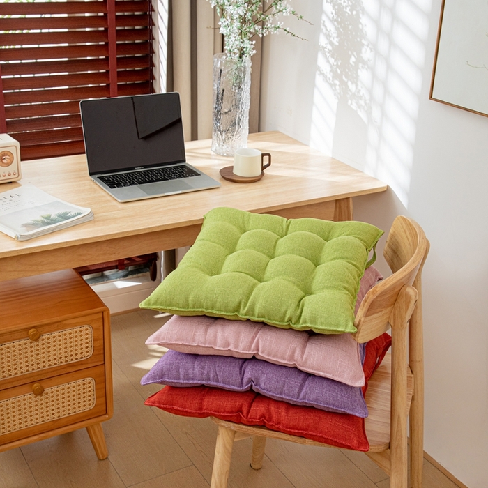 沐沐家纺 2026新款棉麻竹节椅子垫 组合图仅供展示