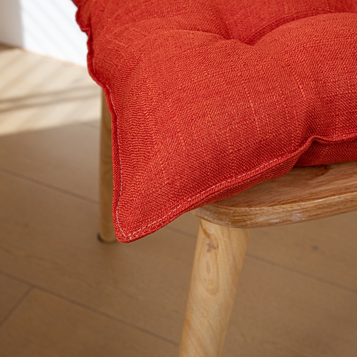 91家纺网 家纺一手货源 找家纺 沐沐家纺 2026新款棉麻竹节椅子垫 玛瑙红