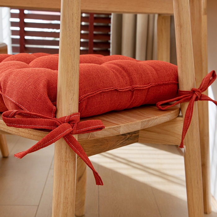 91家纺网 家纺一手货源 找家纺 沐沐家纺 2026新款棉麻竹节椅子垫 玛瑙红