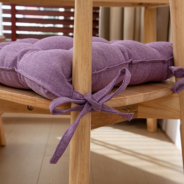 91家纺网 家纺一手货源 找家纺 沐沐家纺 2026新款棉麻竹节椅子垫 暮山紫