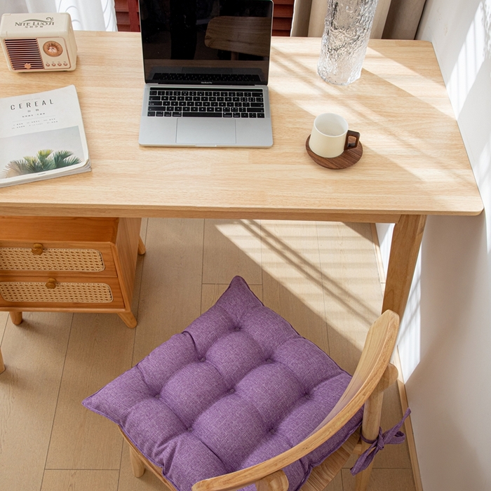 91家纺网 家纺一手货源 找家纺 沐沐家纺 2026新款棉麻竹节椅子垫 暮山紫