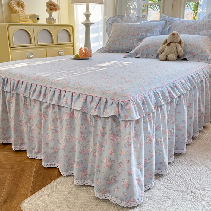 91家纺网 家纺一手货源 找家纺 （总）美达家纺 2025新款全棉纯棉蕾丝小花边单层床裙单品床裙床裙单件